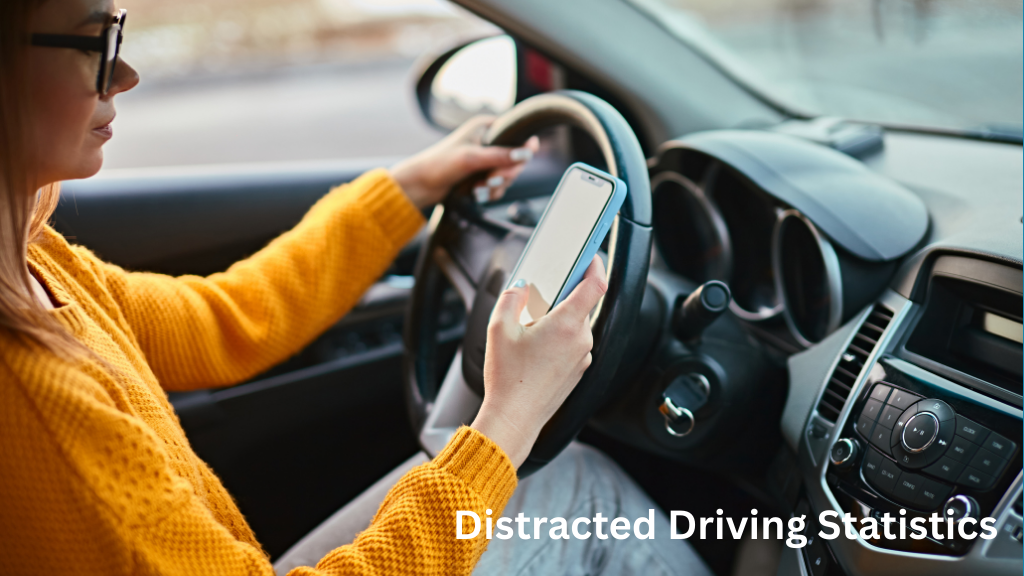Distracted driving statistics showing risks of texting and cell phone use while driving.